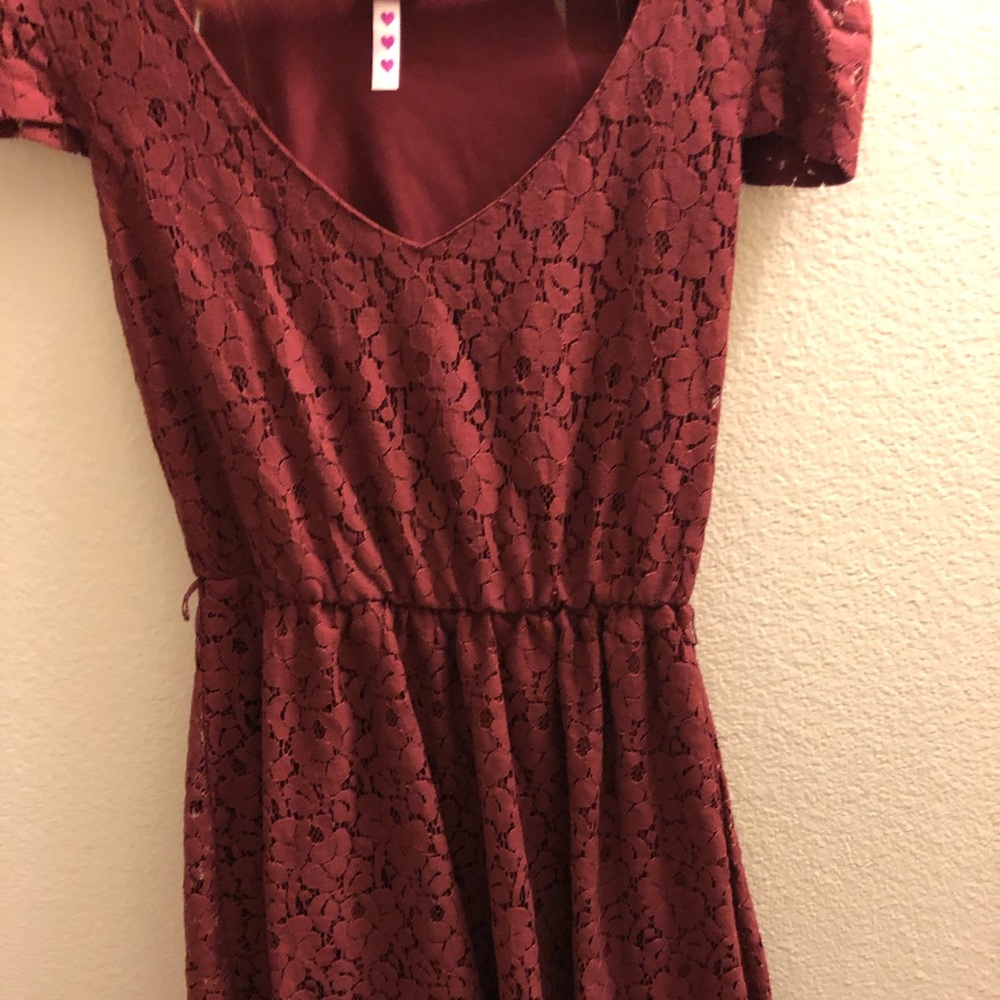 Red lace dress